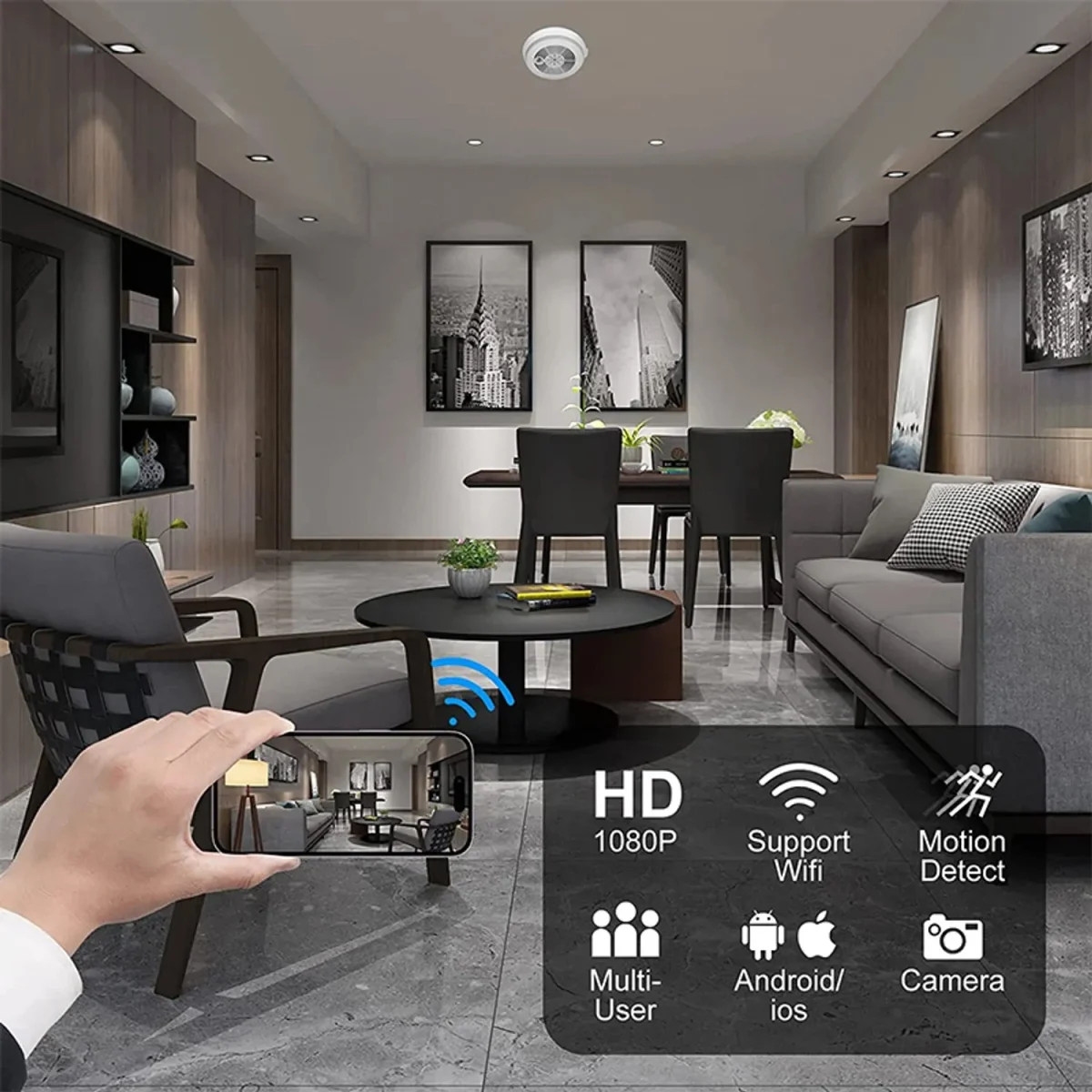 煙霧探測器高清保姆攝錄機