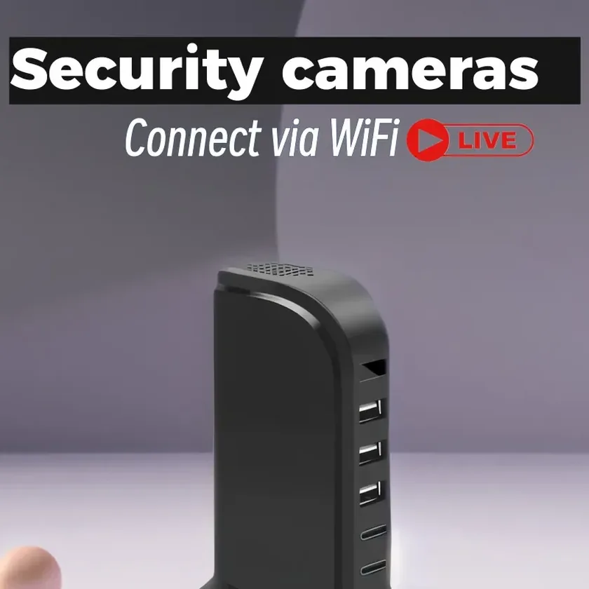USB-port tower — ports / pinhole crop