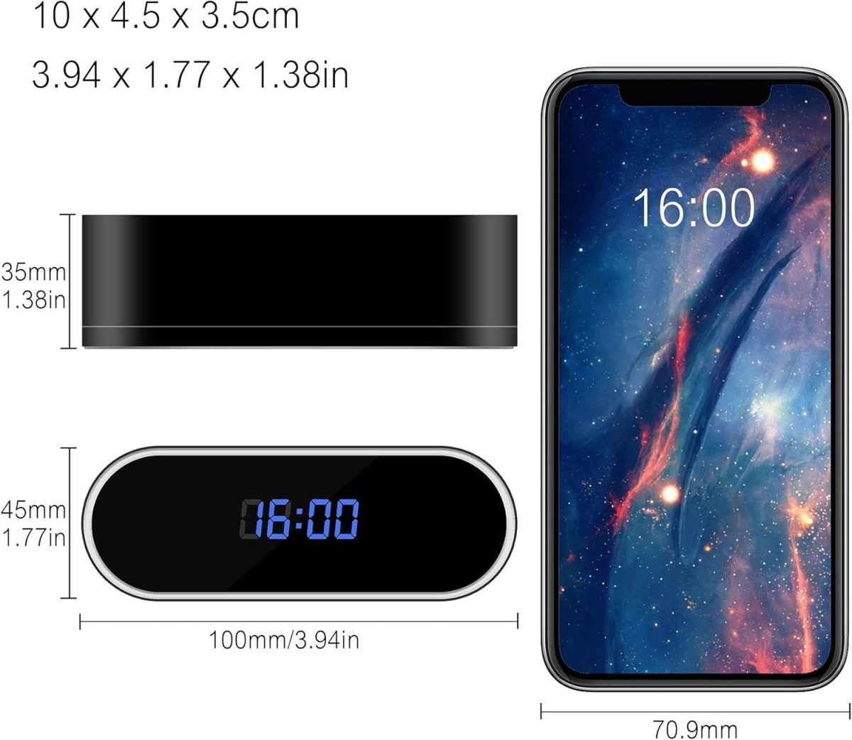 Xc2 1080P高清隱藏式攝像頭時鐘